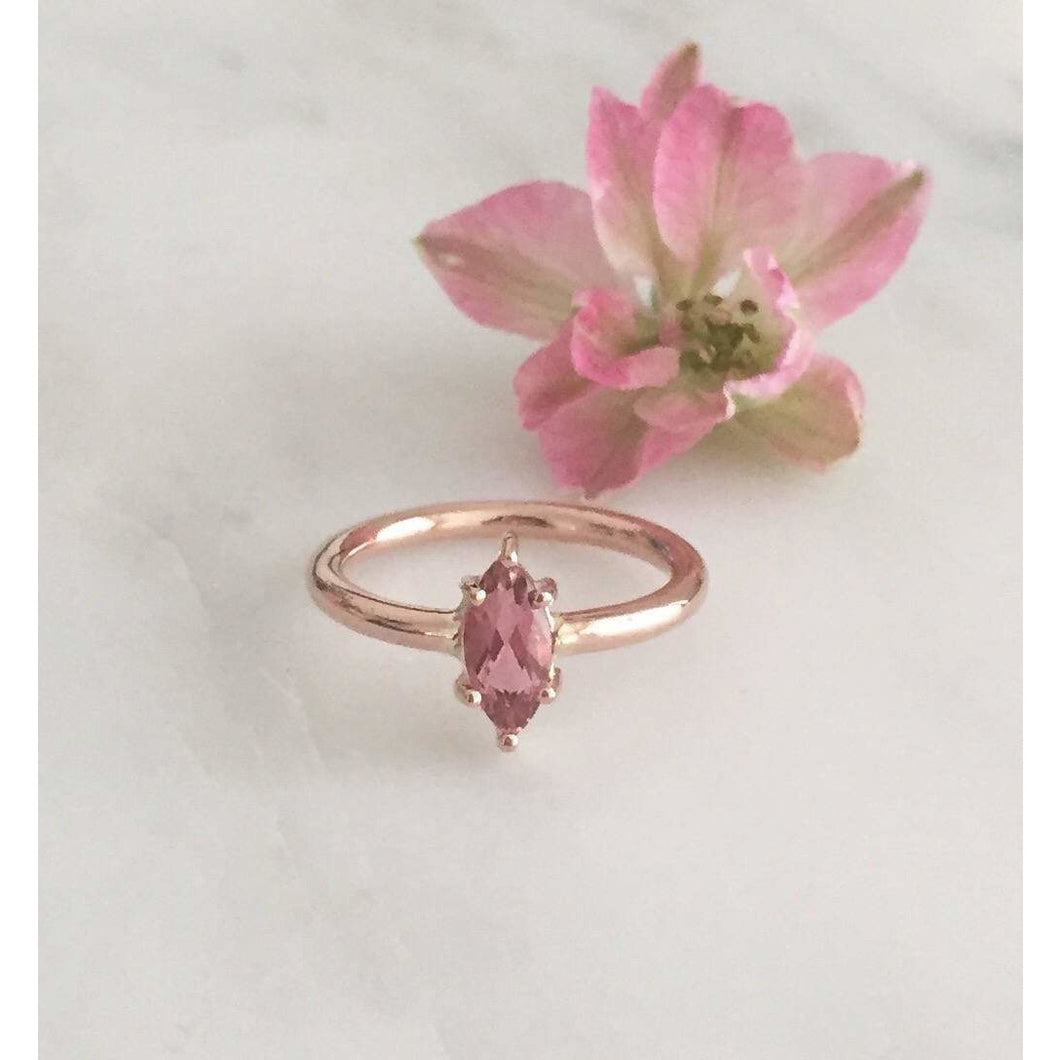 Peach Pink Tourmaline x Rose Gold Ring