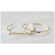 Load image into Gallery viewer, Moonstone x Gold Hoops