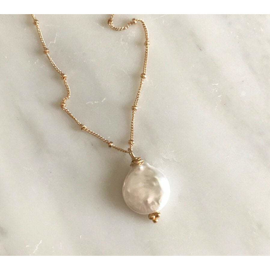 Aura Necklace - Coin Pearl Necklace
