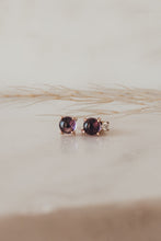 Load image into Gallery viewer, Amethyst x Diamond Stud Earrings
